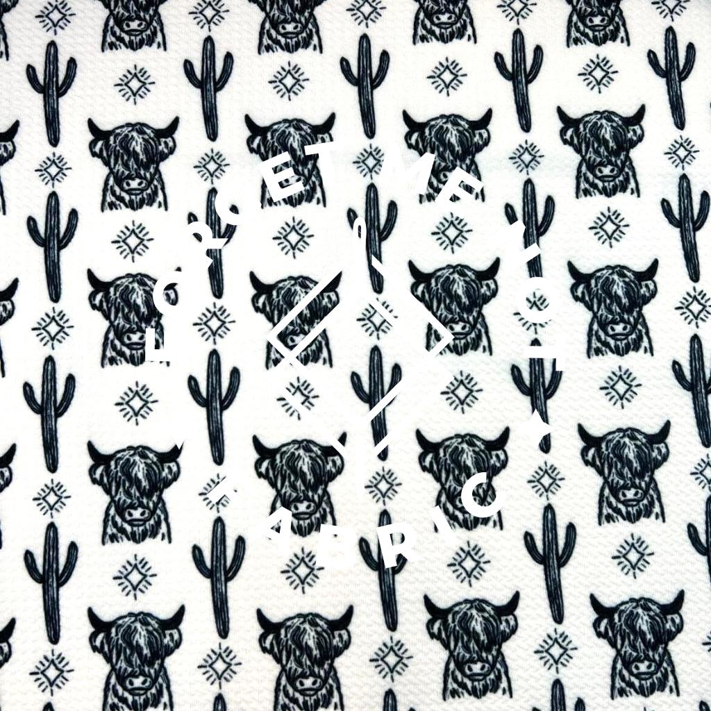 Only 7.16 usd for Black & White Highland Cow Fabric, Bullet Knit